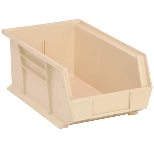 Quantum Food Service QUS241 IV Stack & Hang Shelf Bin - 13 5/8 x 8 1/4, Ivory, Beige, Case of 12